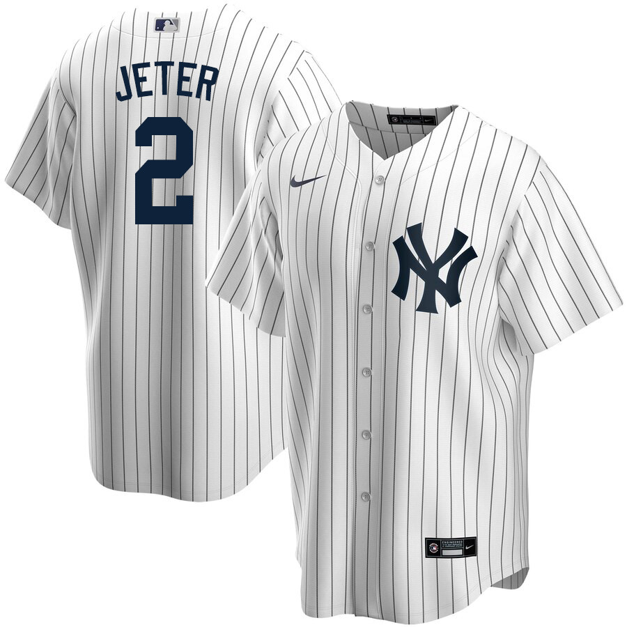 2020 Nike Men #2 Derek Jeter New York Yankees Baseball Jerseys Sale-White